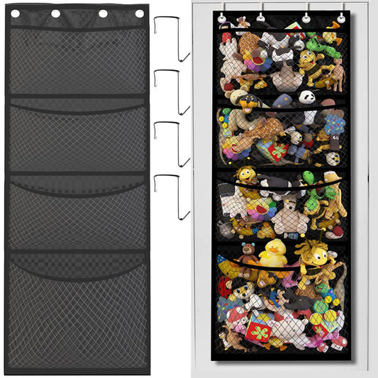 4-layer large mesh bag doll plush toy doll doll classification hanging wall storage hanging bag