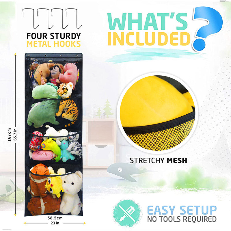 4-layer large mesh bag doll plush toy doll doll classification hanging wall storage hanging bag