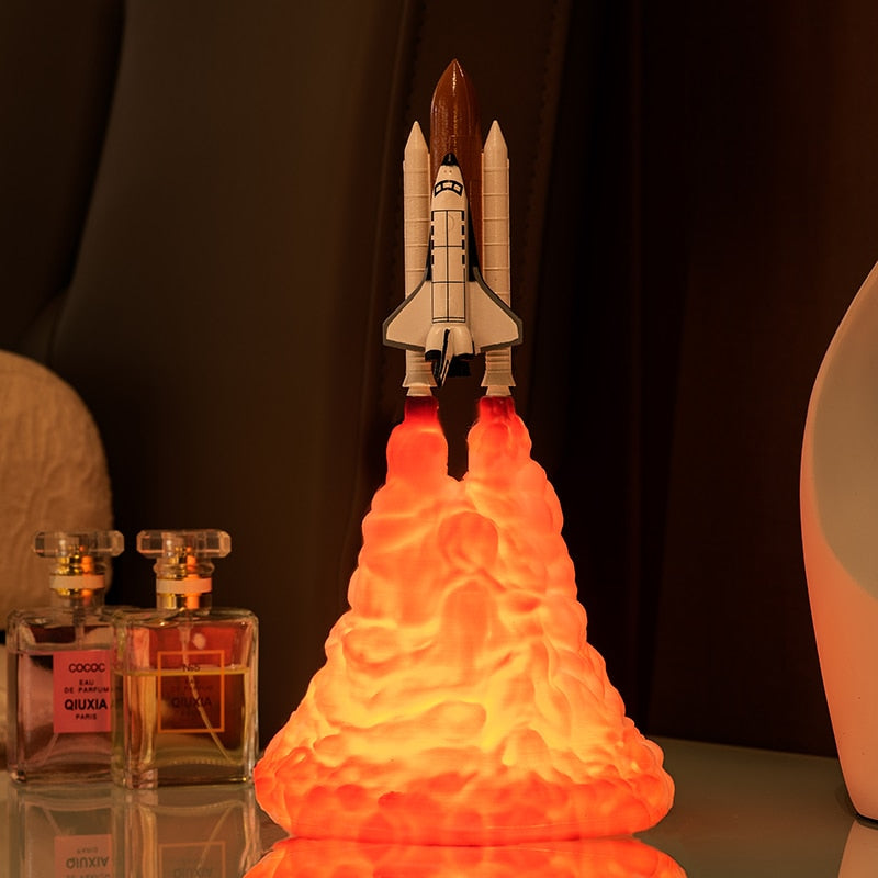 3D Print Space Shuttle Lamp  Rechargeable Night Light For Space Lovers Moon Lamp as Room Decoration