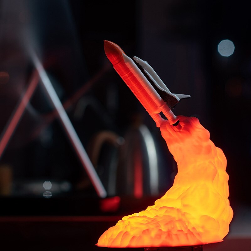3D Print Space Shuttle Lamp  Rechargeable Night Light For Space Lovers Moon Lamp as Room Decoration